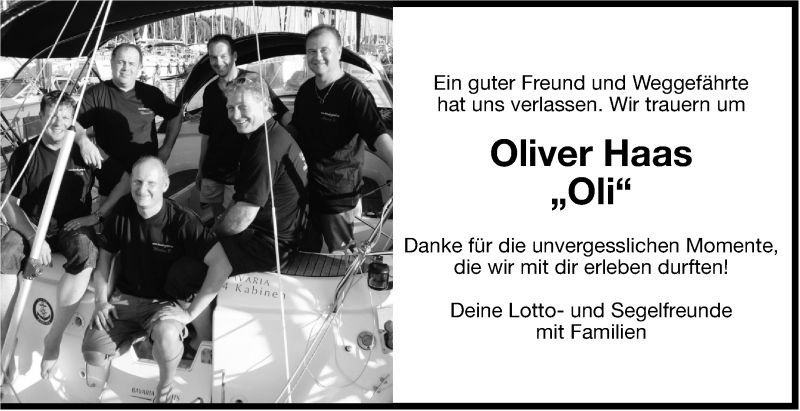  Traueranzeige für Oliver Haas vom 28.05.2014 aus Marbacher Zeitung
