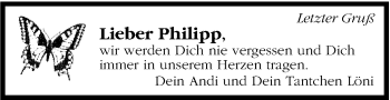 Traueranzeige von Philipp  von Marbacher Zeitung