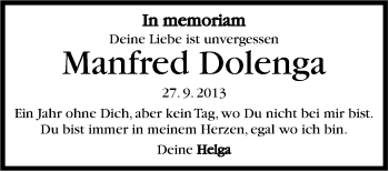 Traueranzeige von Manfred Dolenga von Marbacher Zeitung