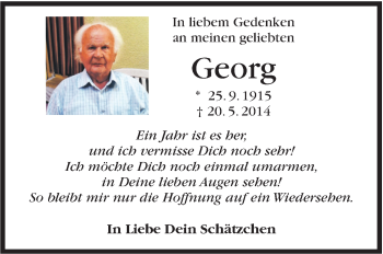 Traueranzeige von Georg  von Marbacher Zeitung