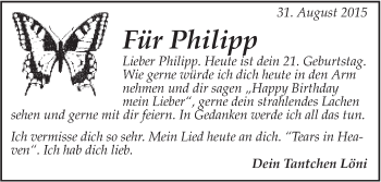 Traueranzeige von Philipp  von Marbacher Zeitung