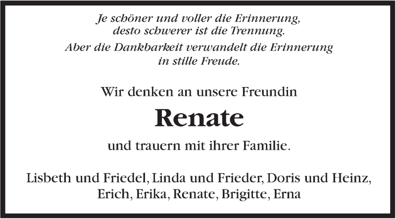  Traueranzeige für Renate Werner vom 23.07.2015 aus Marbacher Zeitung