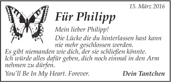 Traueranzeige von Philipp  von Marbacher Zeitung