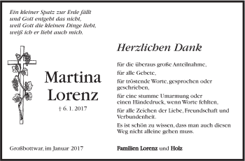 Traueranzeige von Martina Lorenz von Marbacher Zeitung