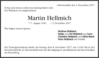 Traueranzeige von Martin Hellmich von Marbacher Zeitung