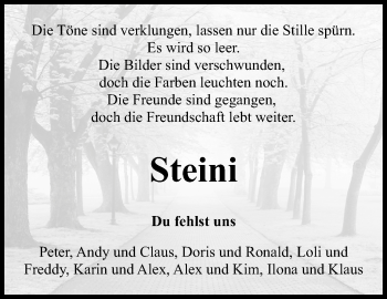 Traueranzeige von Steini  von Marbacher Zeitung