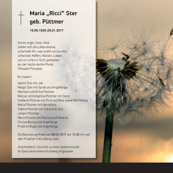 Traueranzeige von Maria Ster von Marbacher Zeitung