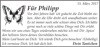 Traueranzeige von Philipp  von Marbacher Zeitung