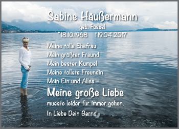 Traueranzeige von Sabine Häußermann von Marbacher Zeitung