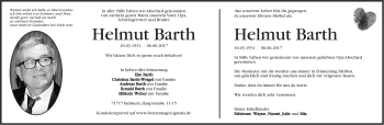 Traueranzeige von Helmut Barth von Marbacher Zeitung