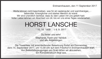 Traueranzeige von Horst Lange von Marbacher Zeitung