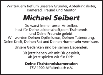 Traueranzeige von Michael Seibert von Marbacher Zeitung