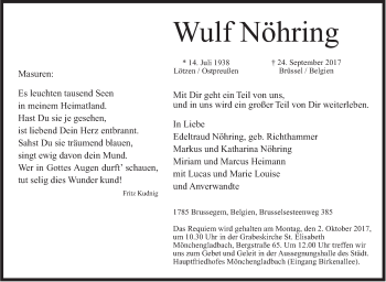 Traueranzeige von Wulf Nöhring von Marbacher Zeitung