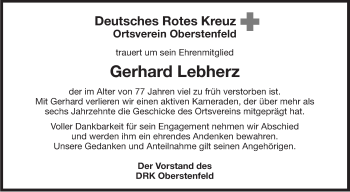 Traueranzeige von Gerhard Lebherz von Marbacher Zeitung