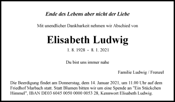 Traueranzeige von Elisabeth Ludwig von Marbacher Zeitung