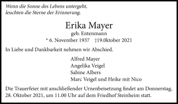 Traueranzeige von Erika Mayer von Marbacher Zeitung