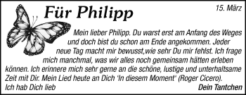 Traueranzeige von Philipp  von Marbacher Zeitung