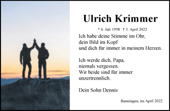 Traueranzeige von Ulrich Krimmer von Marbacher Zeitung