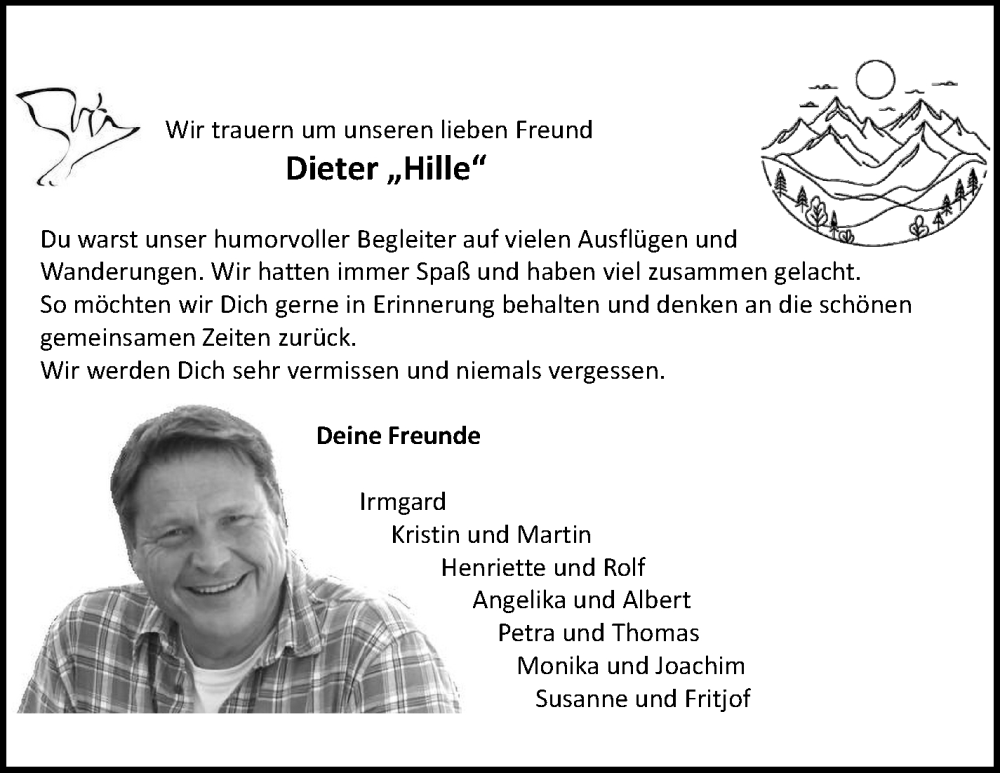  Traueranzeige für Dieter  vom 08.01.2025 aus Marbacher Zeitung
