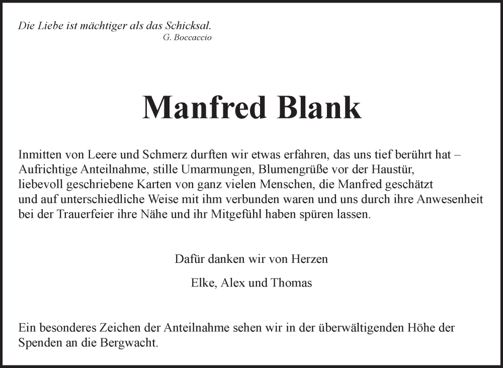  Traueranzeige für Manfred Blank vom 25.07.2025 aus Marbacher Zeitung