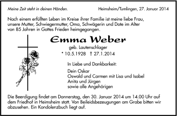 Traueranzeige von eletella Wbet von Leonberger Kreiszeitung / Strohgäu Extra