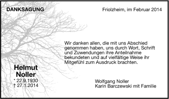 Traueranzeige von Helmut Noller von Leonberger Kreiszeitung / Strohgäu Extra