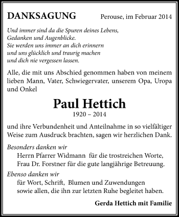 Traueranzeige von  Paul Hettich von Leonberger Kreiszeitung / Strohgäu Extra