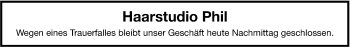 Traueranzeige von Haarstudio gschlossen  von Leonberger Kreiszeitung / Strohgäu Extra