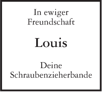Traueranzeige von Louis  von Leonberger Kreiszeitung / Strohgäu Extra