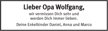 Traueranzeige von Wolfgang Herrmann von Leonberger Kreiszeitung / Strohgäu Extra