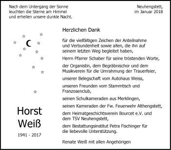 Traueranzeige von Horst Weiß von Leonberger Kreiszeitung / Strohgäu Extra