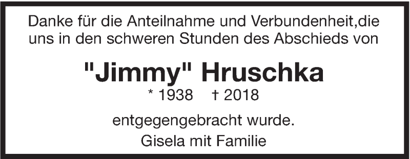  Traueranzeige für Jimmy Hruschka vom 27.02.2018 aus Leonberger Kreiszeitung / Strohgäu Extra