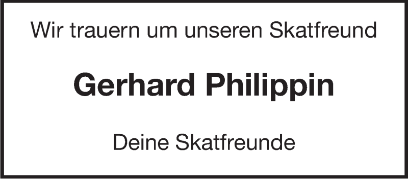 Traueranzeige für Gerhard Philippin vom 05.01.2019 aus Leonberger Kreiszeitung / Strohgäu Extra