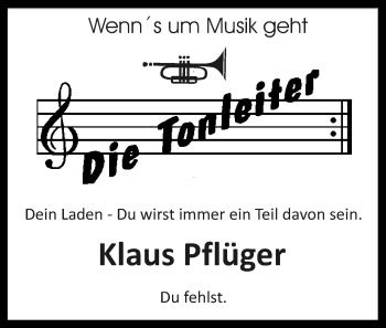 Traueranzeige von Klaus Pflüger von Leonberger Kreiszeitung / Strohgäu Extra