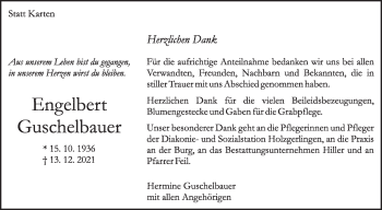Traueranzeige von Engelbert Guschelbauer von Leonberger Kreiszeitung / Strohgäu Extra