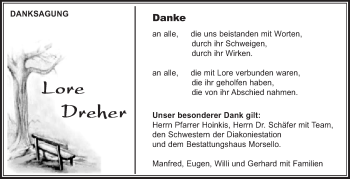 Traueranzeige von Lore Dreher von Leonberger Kreiszeitung / Strohgäu Extra