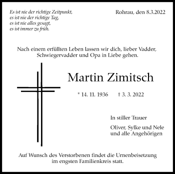 Traueranzeige von Martin Zimitsch von Leonberger Kreiszeitung / Strohgäu Extra