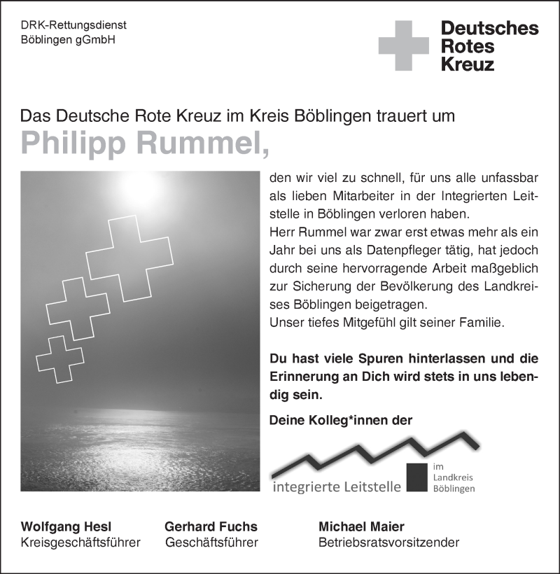  Traueranzeige für Philipp Rummel vom 03.05.2022 aus Leonberger Kreiszeitung / Strohgäu Extra