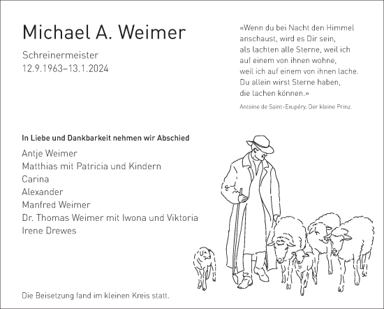 Traueranzeige von Michael Weimer von Leonberger Kreiszeitung / Strohgäu Extra