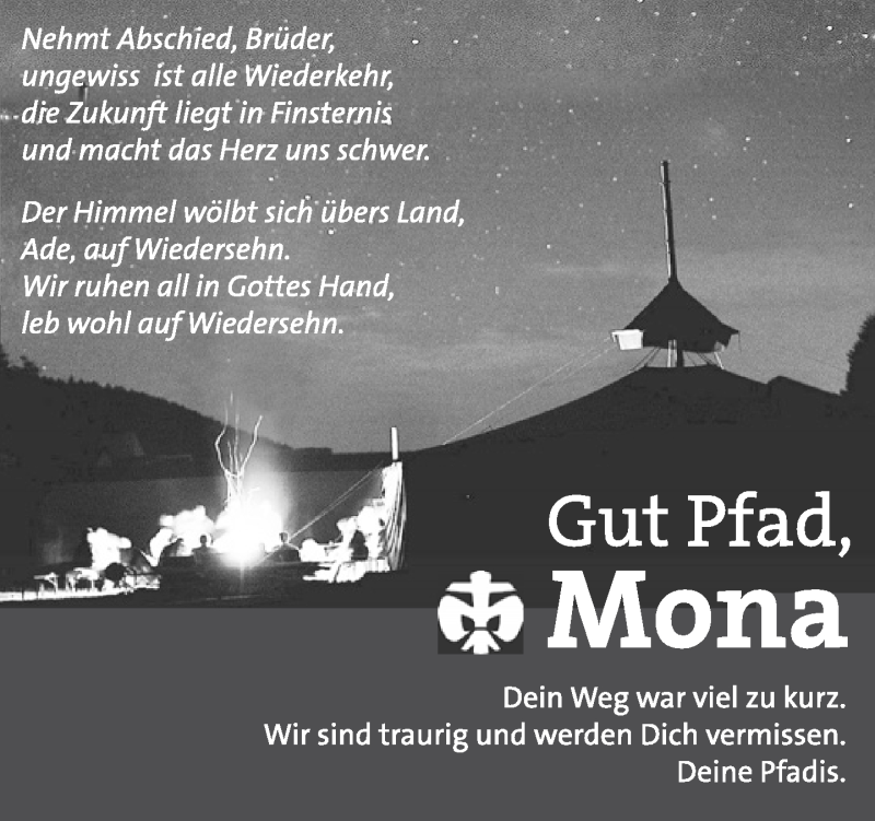  Traueranzeige für Mona  vom 21.08.2015 aus Kreiszeitung Böblinger Bote