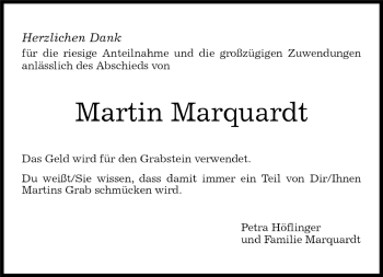 Traueranzeige von Martin Marquardt von Kreiszeitung Böblinger Bote