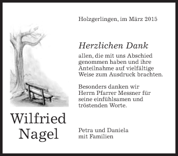 Traueranzeige von Wilfried Nagel von Kreiszeitung Böblinger Bote