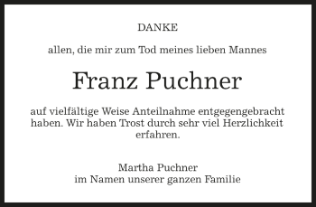 Traueranzeige von Franz Puchner von Böblinger Bote Trauer