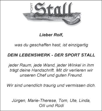 Traueranzeige von Rolf  von Kreiszeitung Böblinger Bote