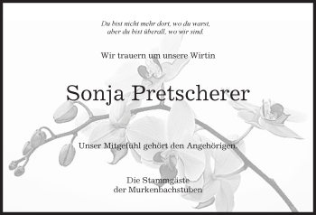 Traueranzeige von Sonja Pretscherer von Kreiszeitung Böblinger Bote