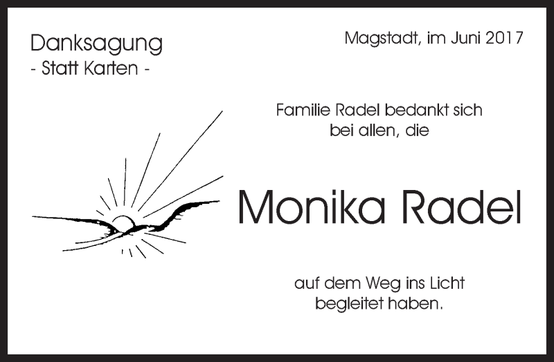  Traueranzeige für Monika Rodel vom 29.06.2017 aus Kreiszeitung Böblinger Bote