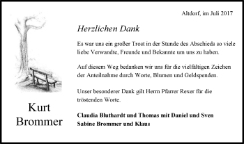 Traueranzeige von Kurt Brommer von Kreiszeitung Böblinger Bote