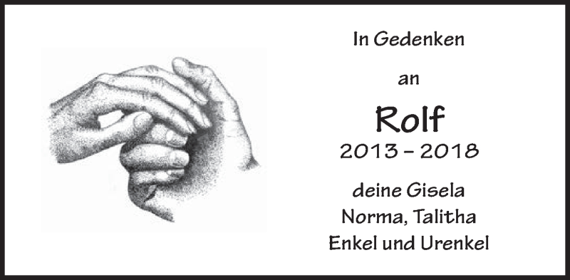  Traueranzeige für Rolf  vom 22.11.2018 aus Kreiszeitung Böblinger Bote