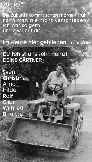 Traueranzeige von Heinz  von Kreiszeitung Böblinger Bote