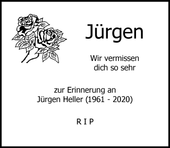 Traueranzeige von Jürgen Heller von Kreiszeitung Böblinger Bote